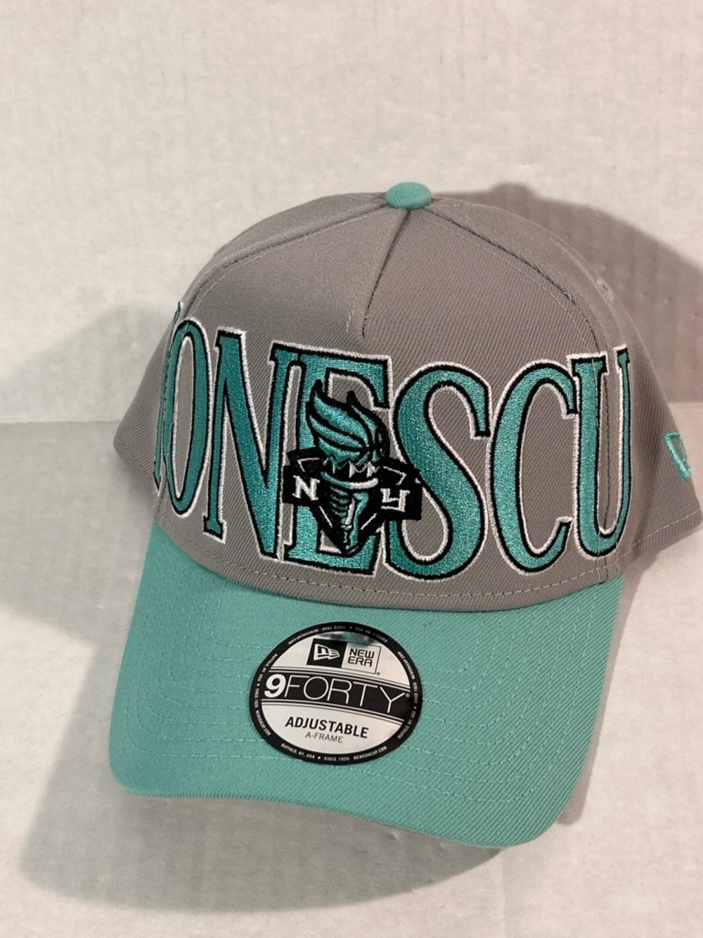 New Era 9FORTY Sabrina Ionescu New York Liberty A-Frame Snapback Hat Grey Teal